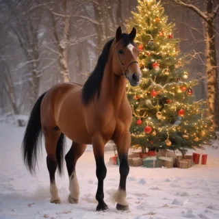 merry christmas images with horses