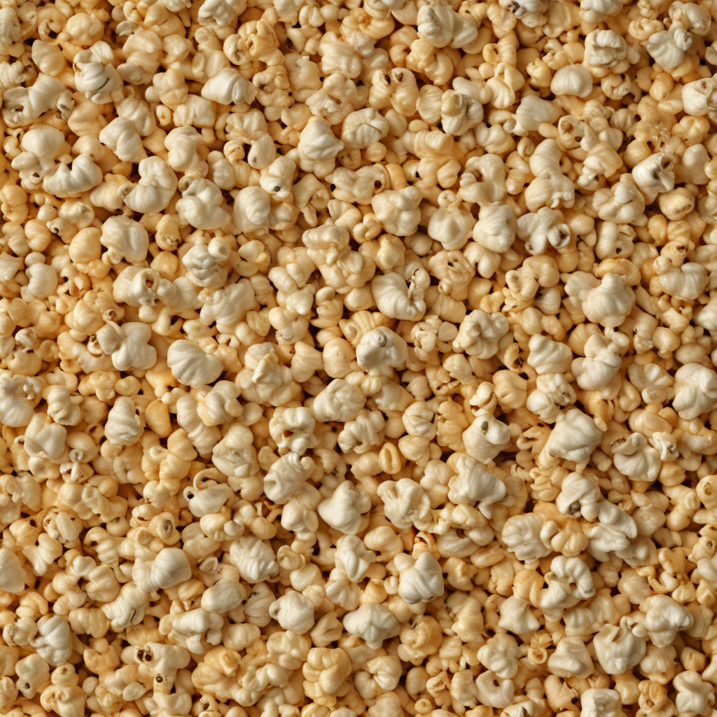Propped Corn A Close-Up View of Deliciously Popped Corn Kernels in Abundance.