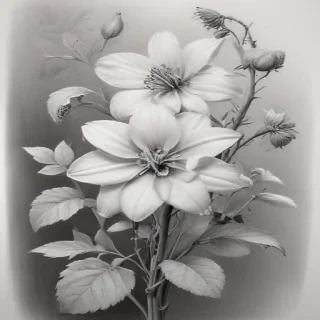 pencil drawing flowers