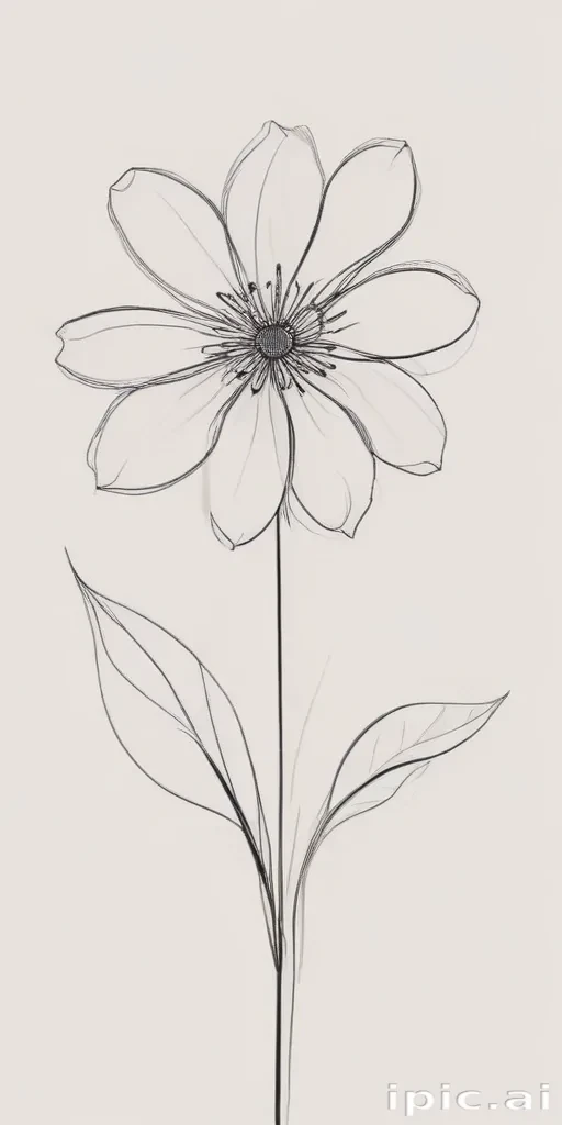 simple flower line art
