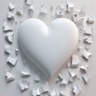white broken heart