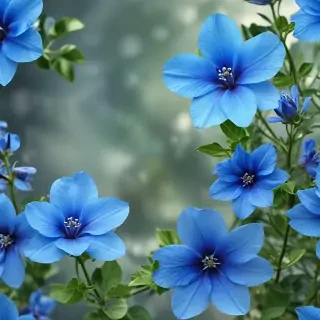 transparent blue flowers