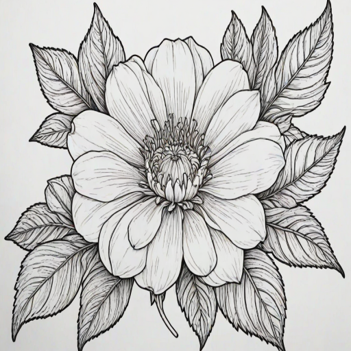 flower drawing for coloring