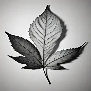 clipart of leaf black and white