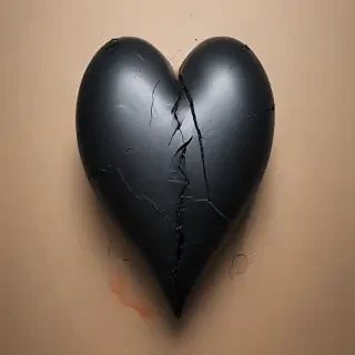 broken black heart