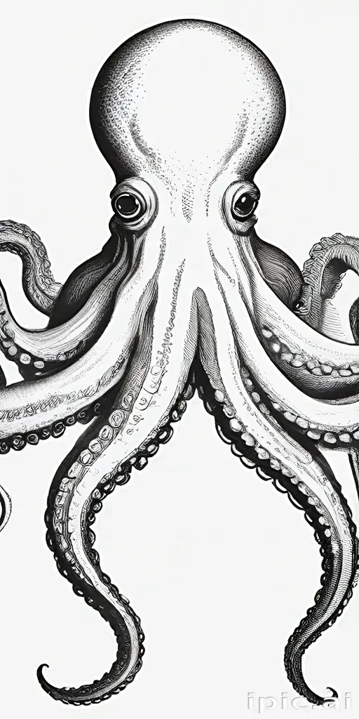 octopus clip art black and white