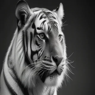 tiger clipart black and white