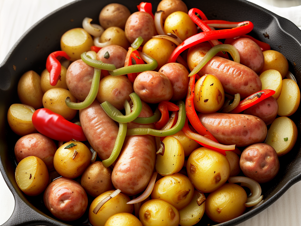 sausage with potatoes peppers and onions