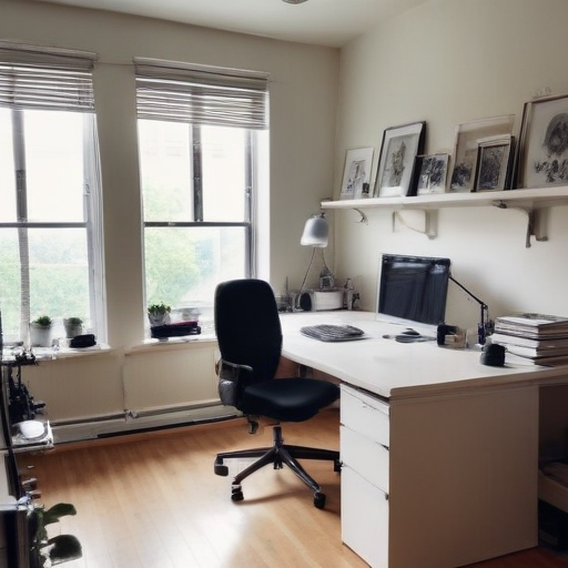 full room layout ikea inspired office room with windows for artists and ...