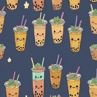 cute boba backgrounds
