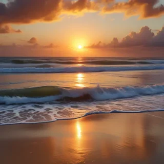 sun set on beach