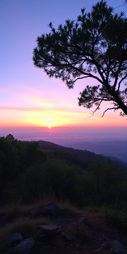 Create a high-resolution image of a serene landscape at sunrise with soft, pastel colors, using a Canon EOS R5 camera with a 24-70mm f/2.8 lens, at f/8 aperture, ISO 100, and a shutter speed of 1/125 sec, taken from a panoramic view to capture the expansive horizon.