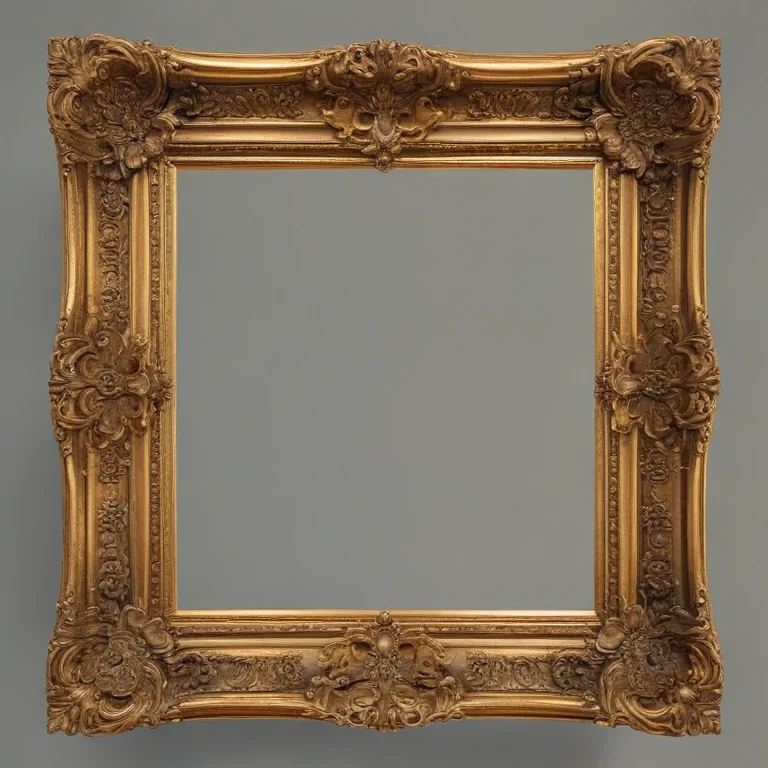 Ornate Golden Picture Frame with Intricate Baroque Floral Designs and ...