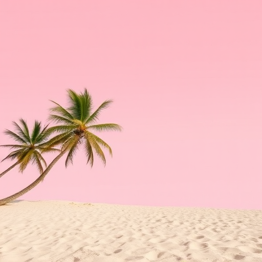 pastel pink beach wallpaper