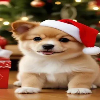 cute christmas dog wallpaper