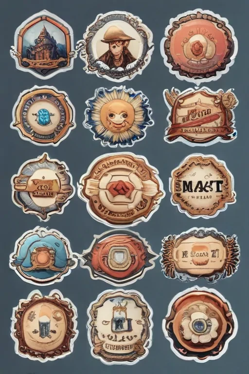 Collection of Artistic Stickers Featuring Unique Designs and Enchanting ...