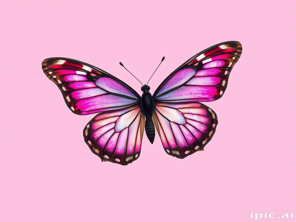 pink background butterfly