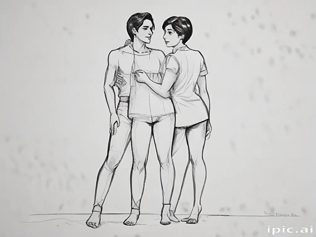 couples drawing poses