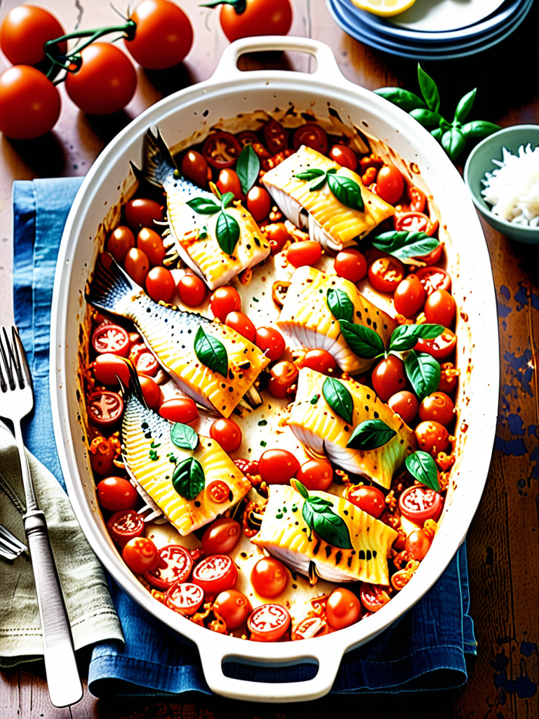 coconut fish and tomato bake
