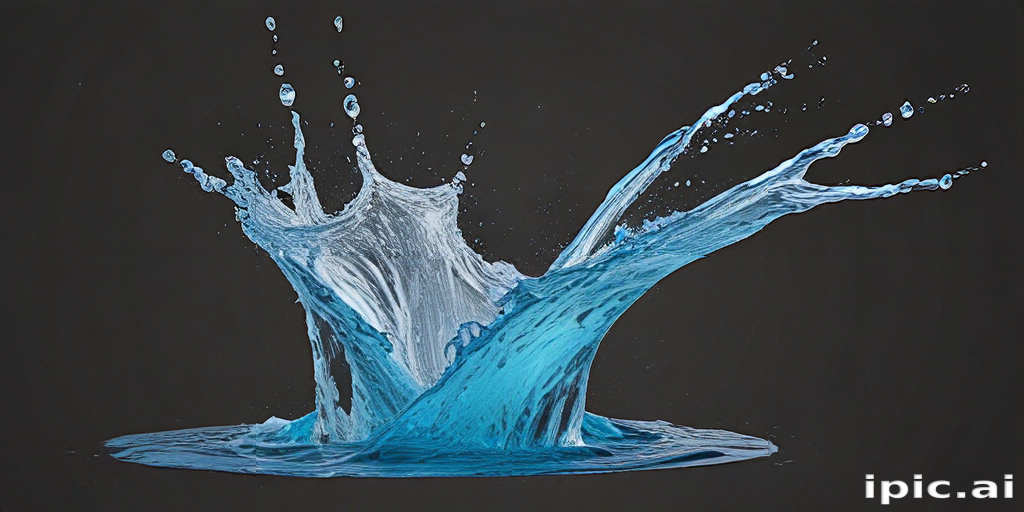 Dynamic Splash of Water Creating Beautiful Patterns Against a Dark ...