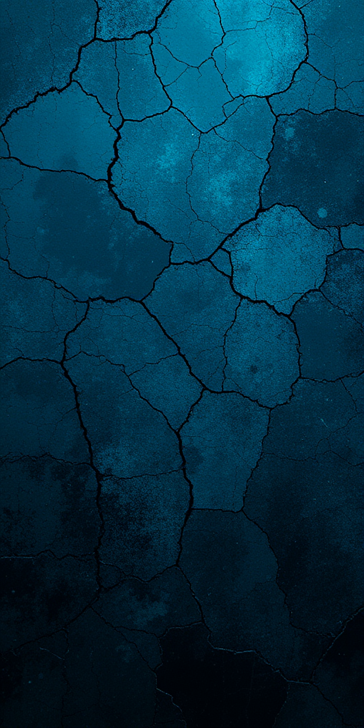 Create a textured abstract background with deep blue and green hues, showcasing intricate cracks and variations in tone, captured with a DSLR camera, 50mm lens at f/2.8, ISO 100, shutter speed 1/60s, with a slight vignette effect for added depth.