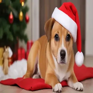 dog christmas background