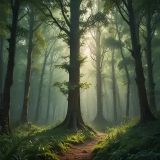 beautiful magical forest background