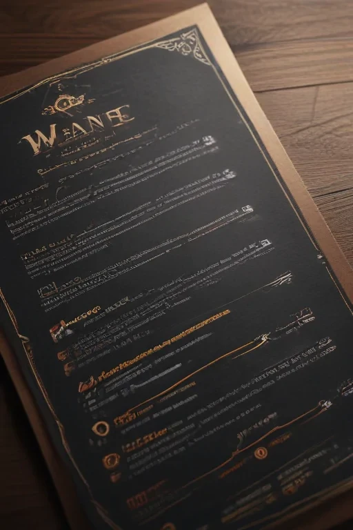 menu mock up