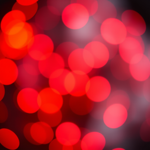 Create a vibrant abstract image of glowing orbs in shades of red and orange with a blurred bokeh effect, shot with a Canon EOS R5, 50mm lens, f/1.8 aperture, ISO 200, 1/60s shutter speed, and a soft focus background.