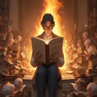 cartoon of reading