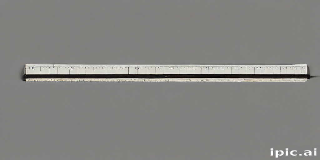 Close-Up of a Metallic Ruler with Clear Measurement Markings on Surface