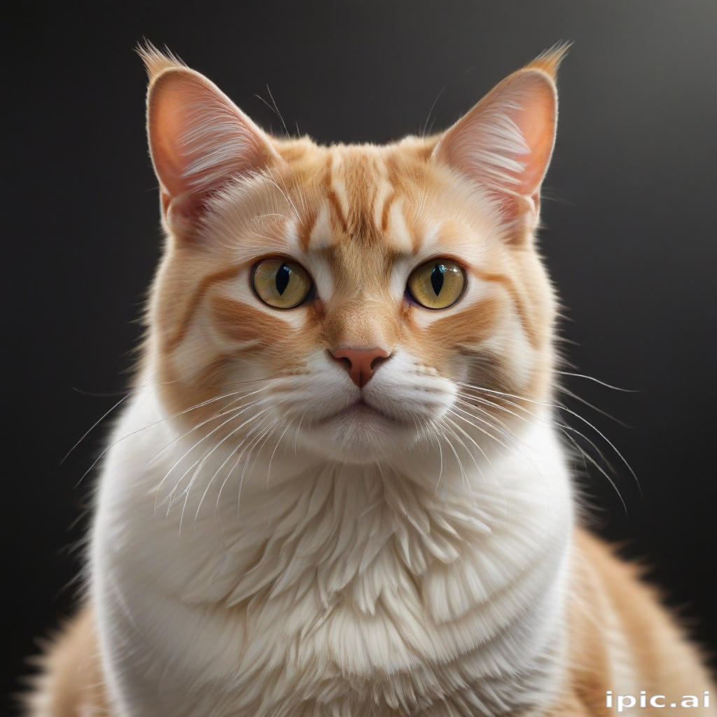 A Majestic Orange Tabby Cat with Striking Green Eyes Against a Dark ...