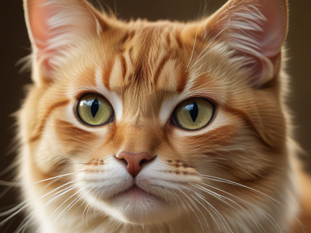 Close-Up Portrait of a Majestic Ginger Cat with Striking Green Eyes