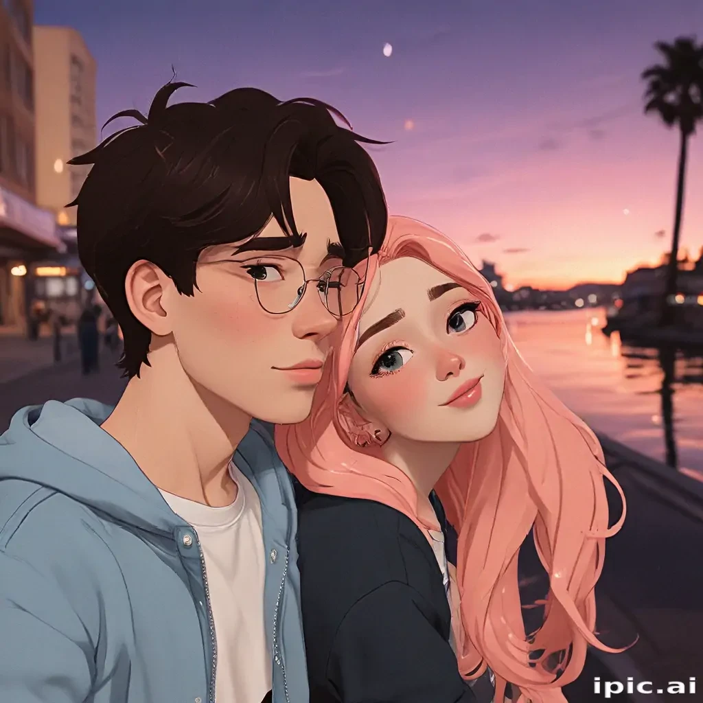 cartoon couple aesthetic
