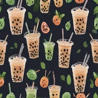 aesthetic boba tea background