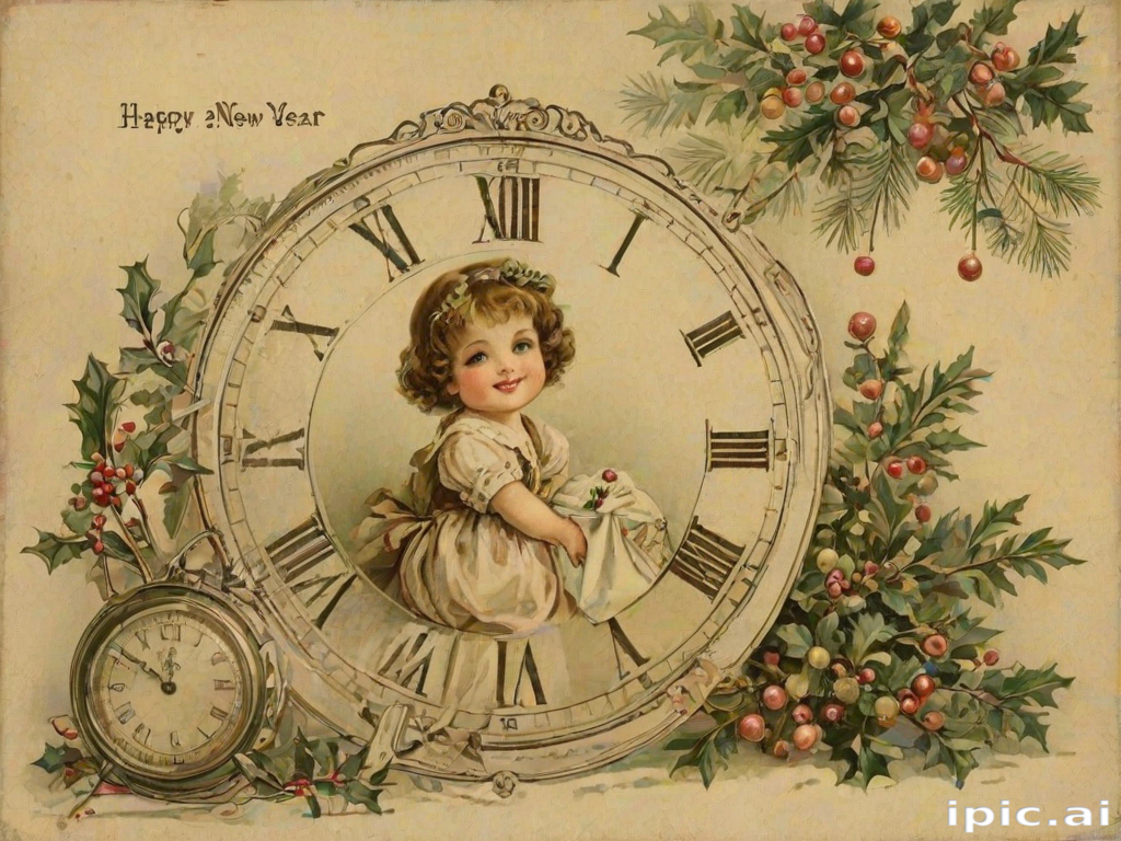 happy new year vintage