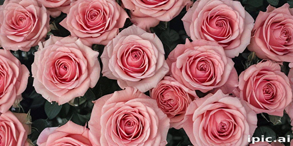 A Beautiful Arrangement of Soft Pink Roses in Full Bloom