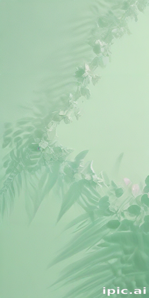 Delicate Green Floral Arrangement with Soft Shadows and Gentle Textures