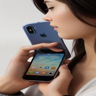 holding phone png