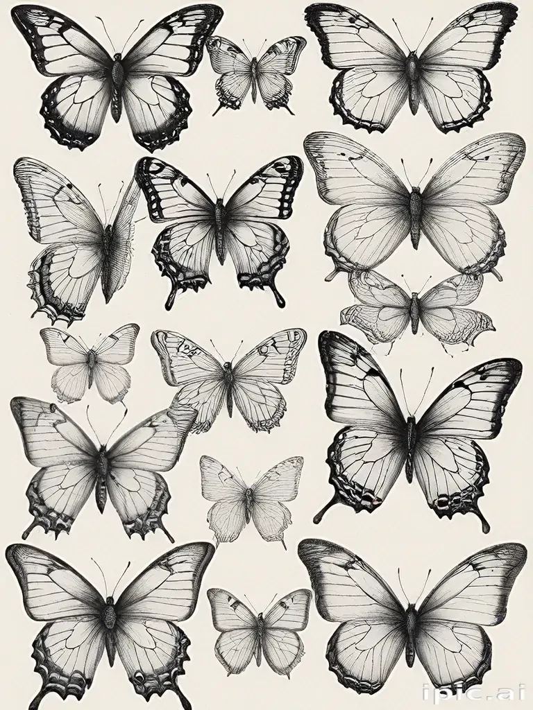 butterflies sketches