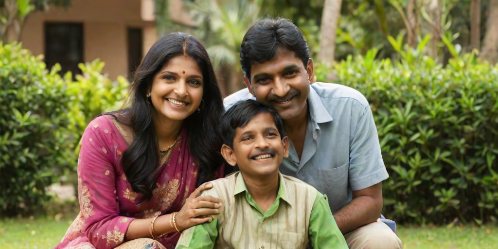 happy indian family