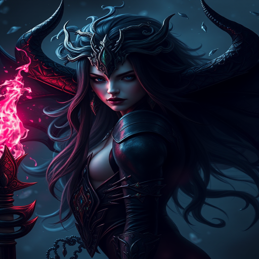 female dreamlike villain, dark aspect