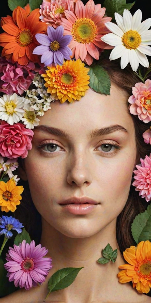 half brain half flowers