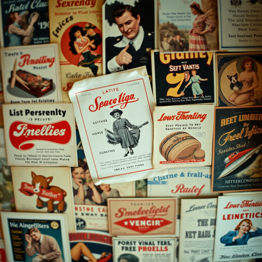 vintage advertisement collage, high resolution, soft focus, warm lighting, 50mm lens, f/2.8 aperture, ISO 100, top-down view, shot with a DSLR camera