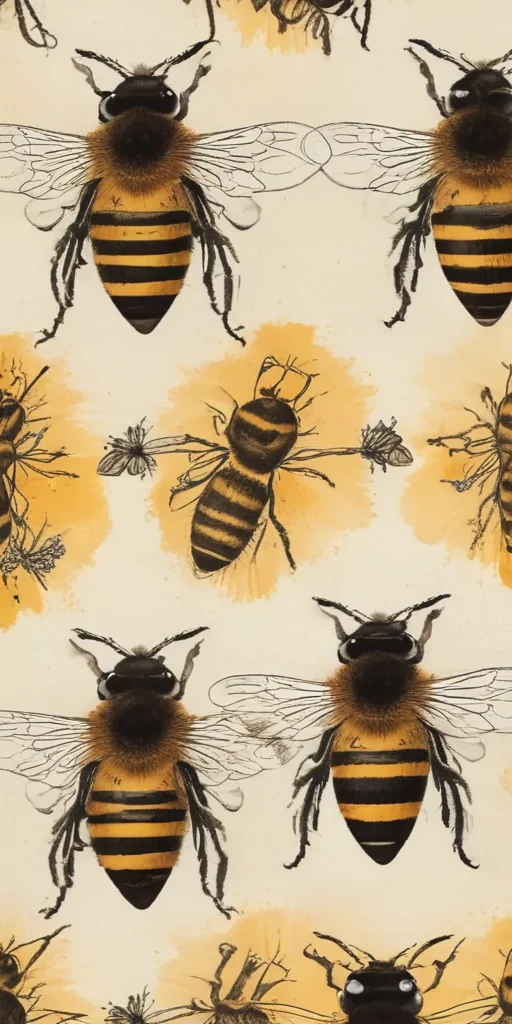 free vintage bee printables