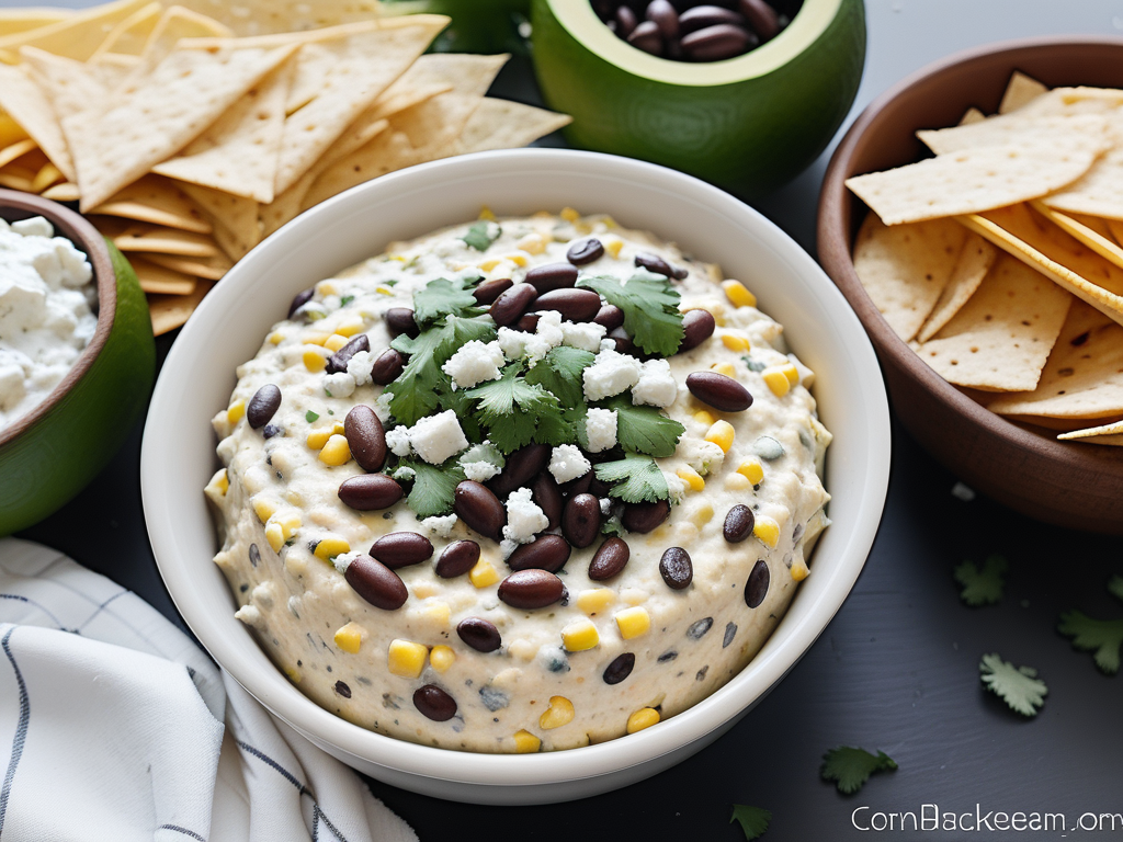 corn black bean feta dip