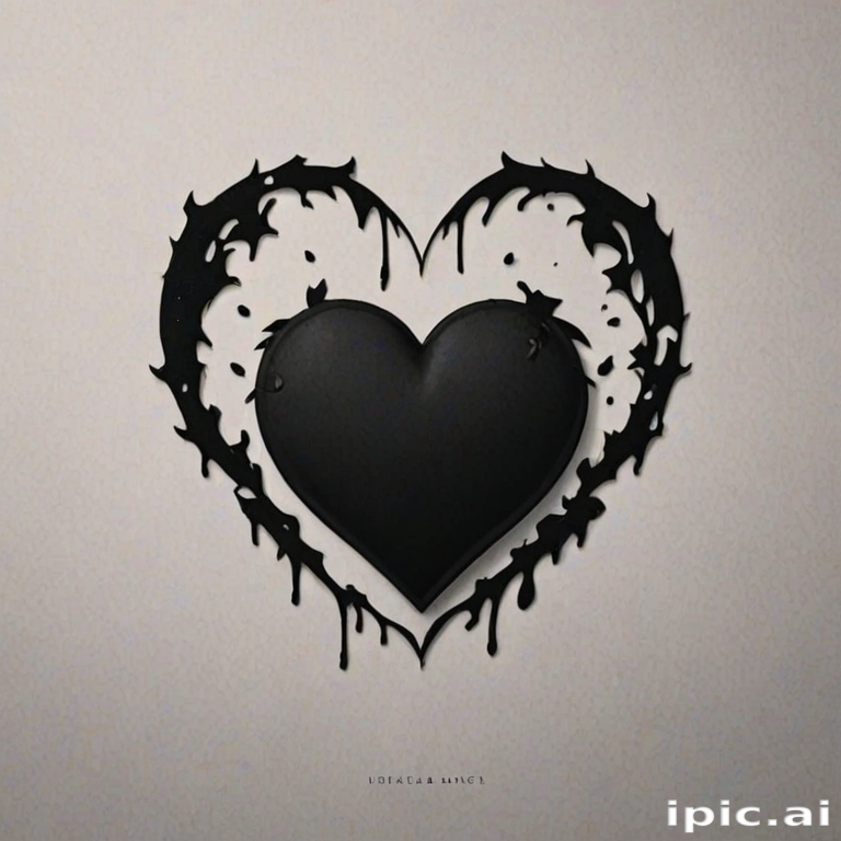 aesthetic black heart wallpaper