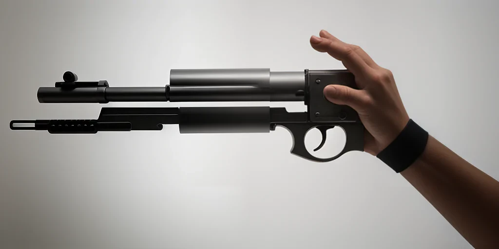 hand with gun transparent