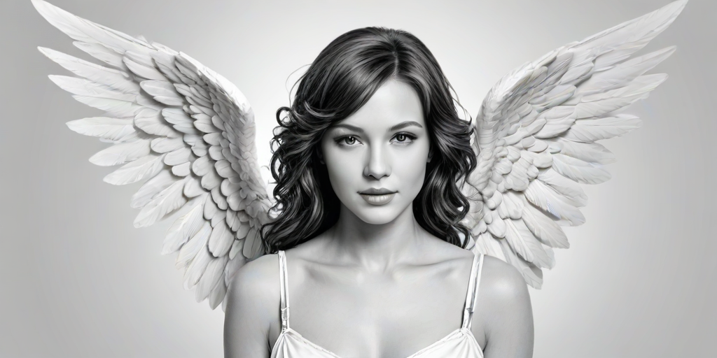 angel clip art black and white