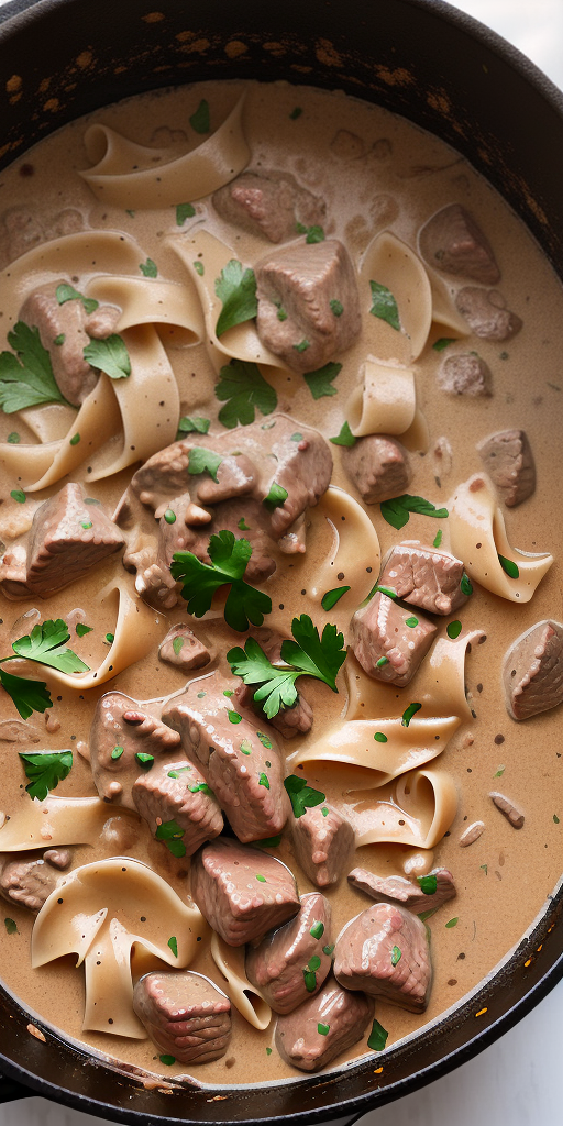 beef stroganoff in a dutch oven